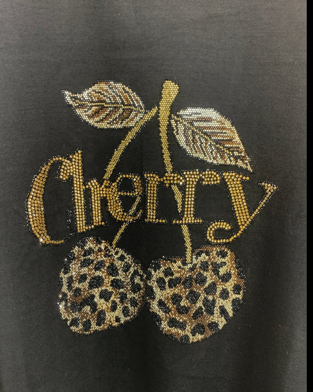 "Cherry" Sequin Sweatshirt with Leopard Panels - Zilvina