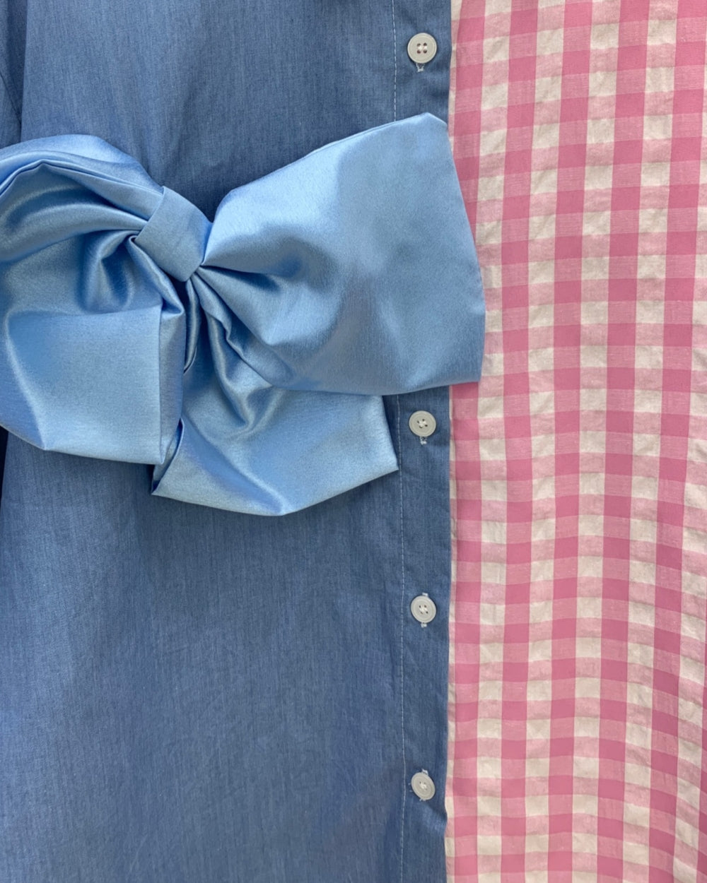 Color Block Bow Detail Shirt - Zilvina