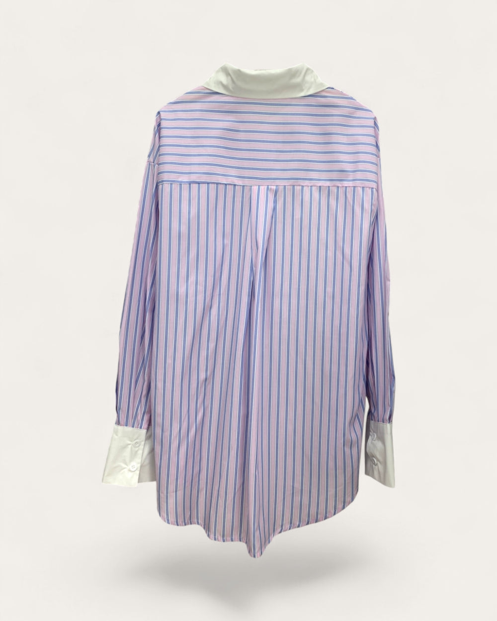 Contrast Collar Stripe Shirt - Zilvina