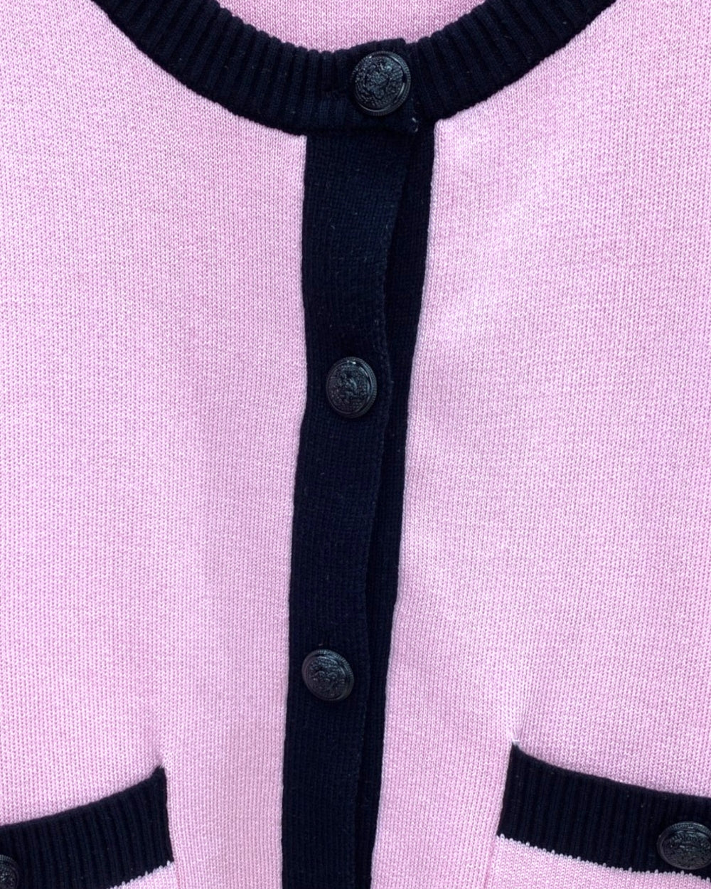 Contrast Trim Knit Cardigan - Zilvina