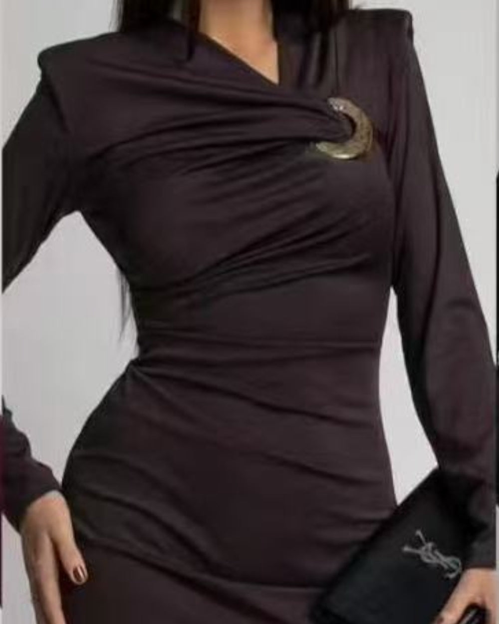 Crescent Draped Midi Dress - Zilvina