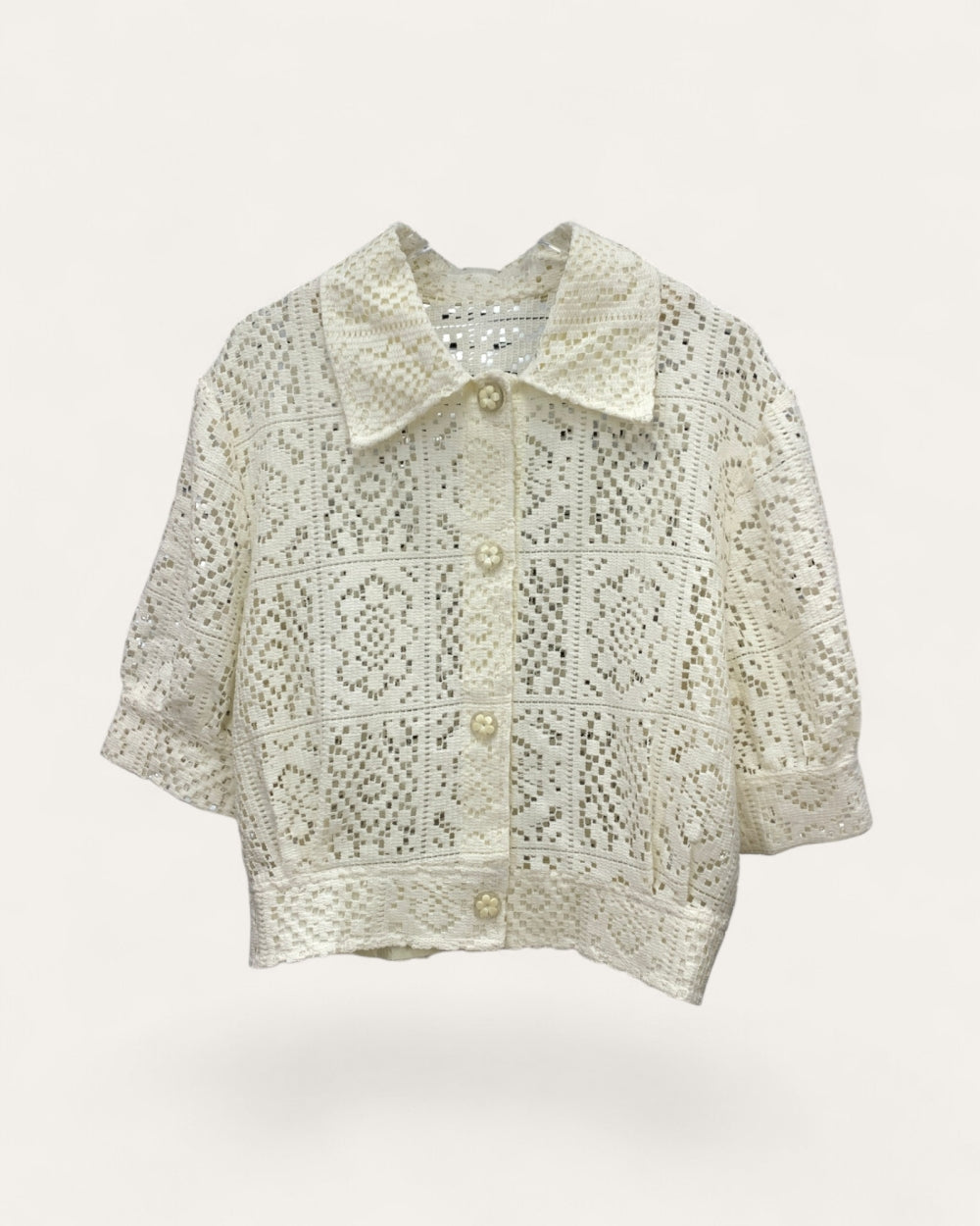 Crochet Lace Cropped Jacket - Zilvina
