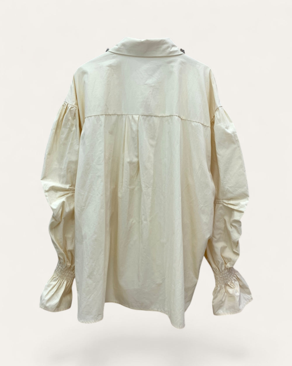 Crystal - Trimmed Ruched Blouse - Zilvina
