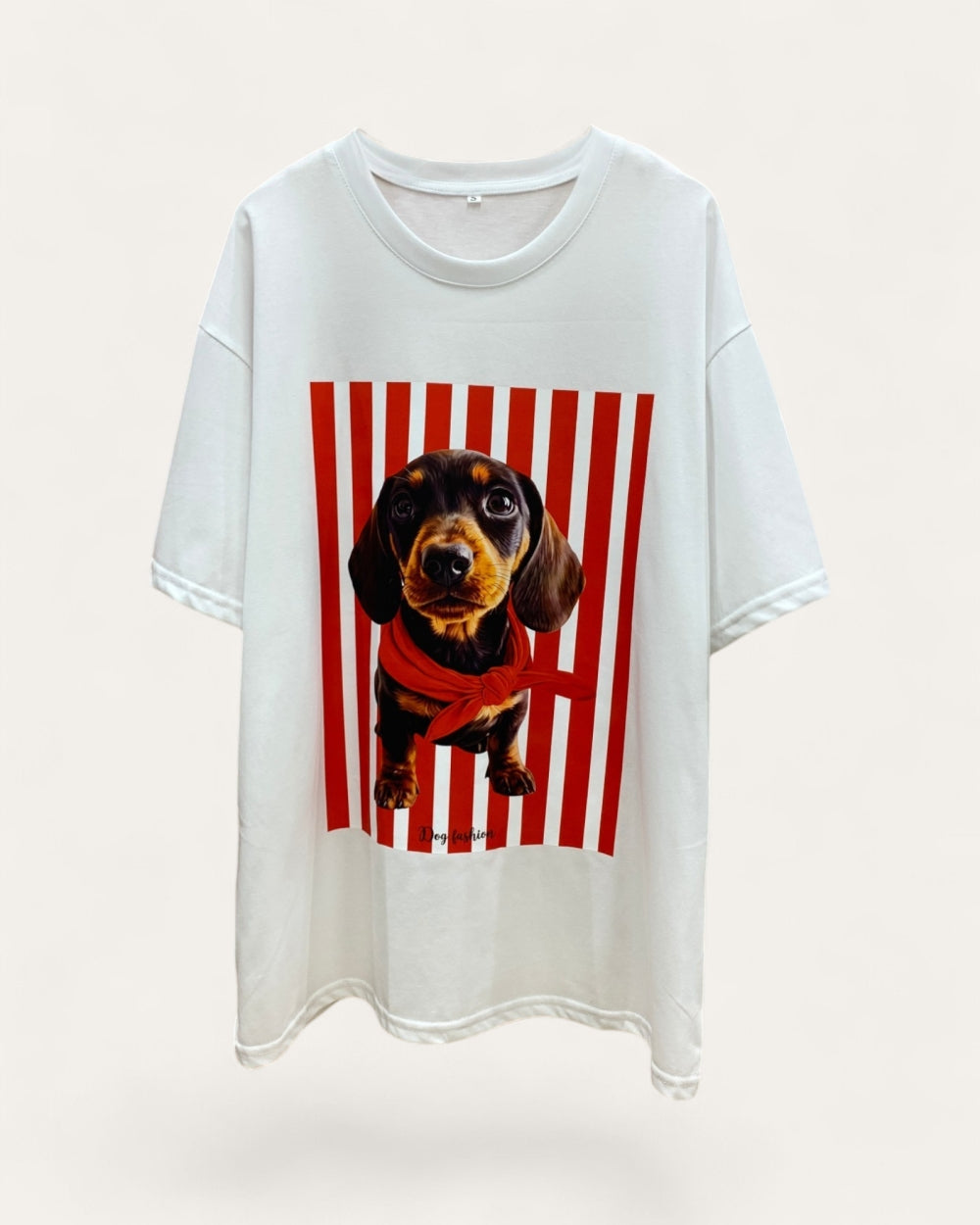 Dachshund Stripe Graphic Tee - Zilvina