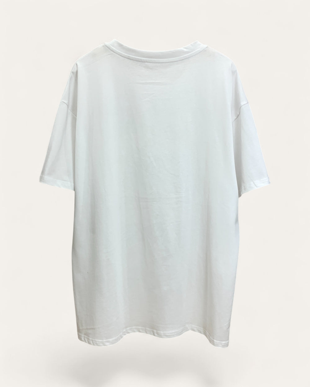 Double Teddy Pearl Detail Short Sleeve Tee - Zilvina