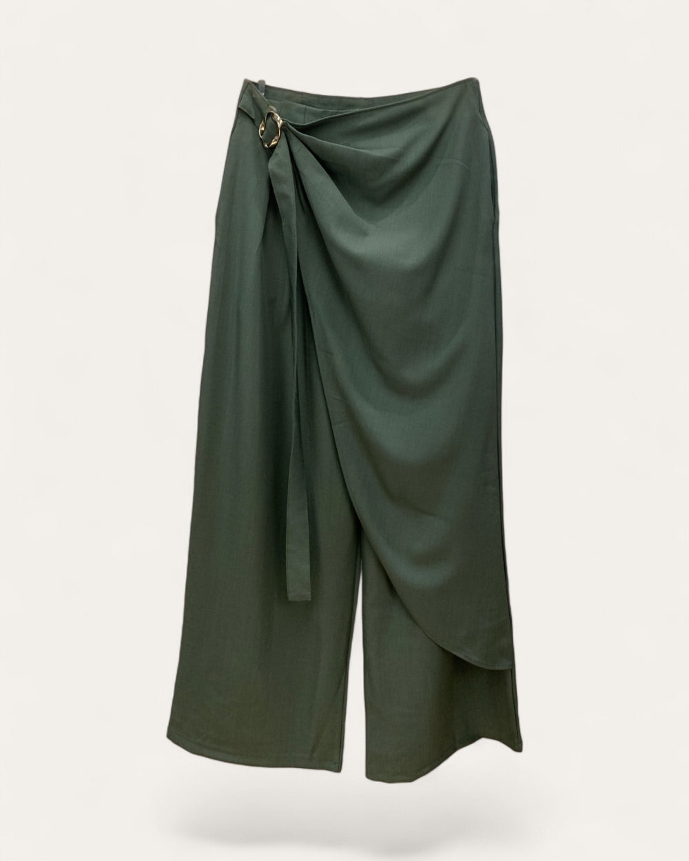 Drape Wrap Wide-Leg Pants - Zilvina