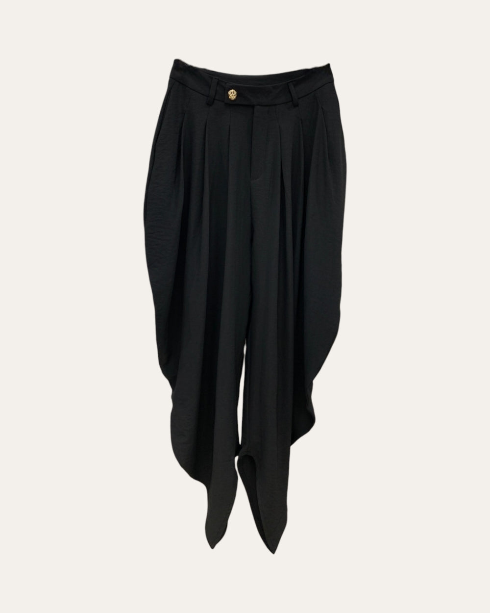 Draped High Waist Harem Pants - Zilvina