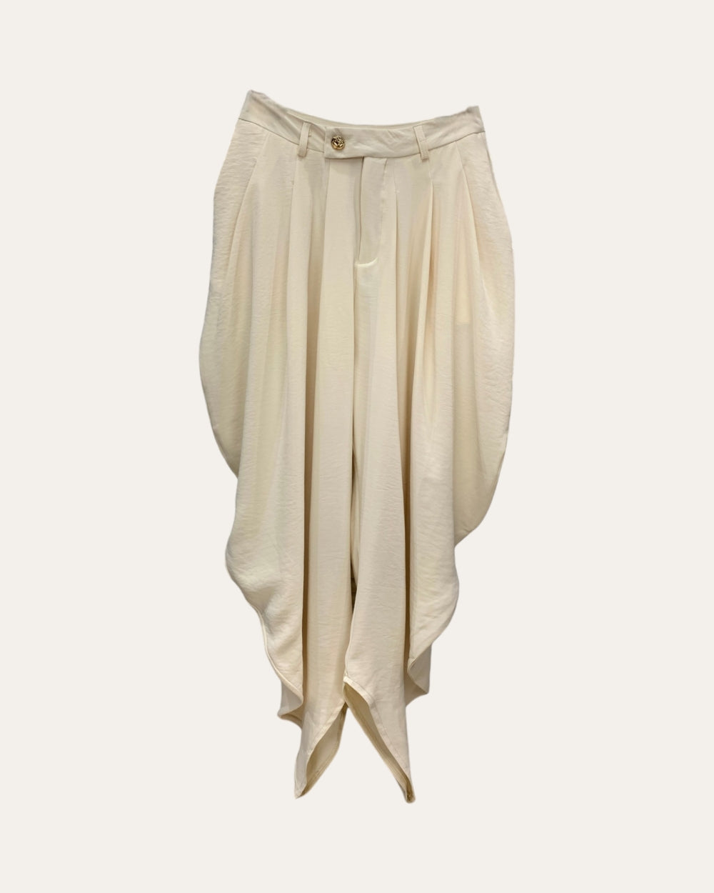 Draped High Waist Harem Pants - Zilvina