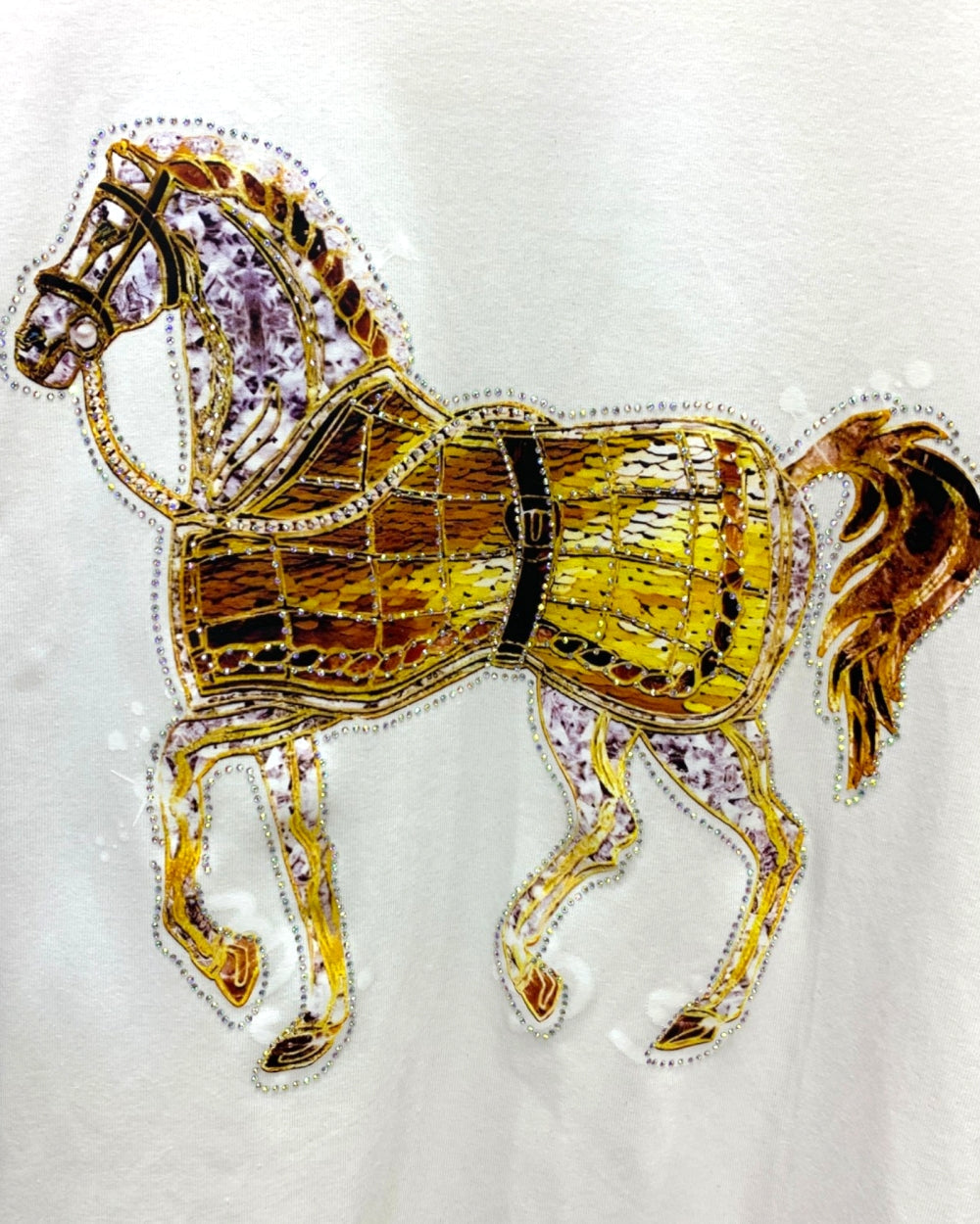 Embellished Horse Graphic Tee - Zilvina