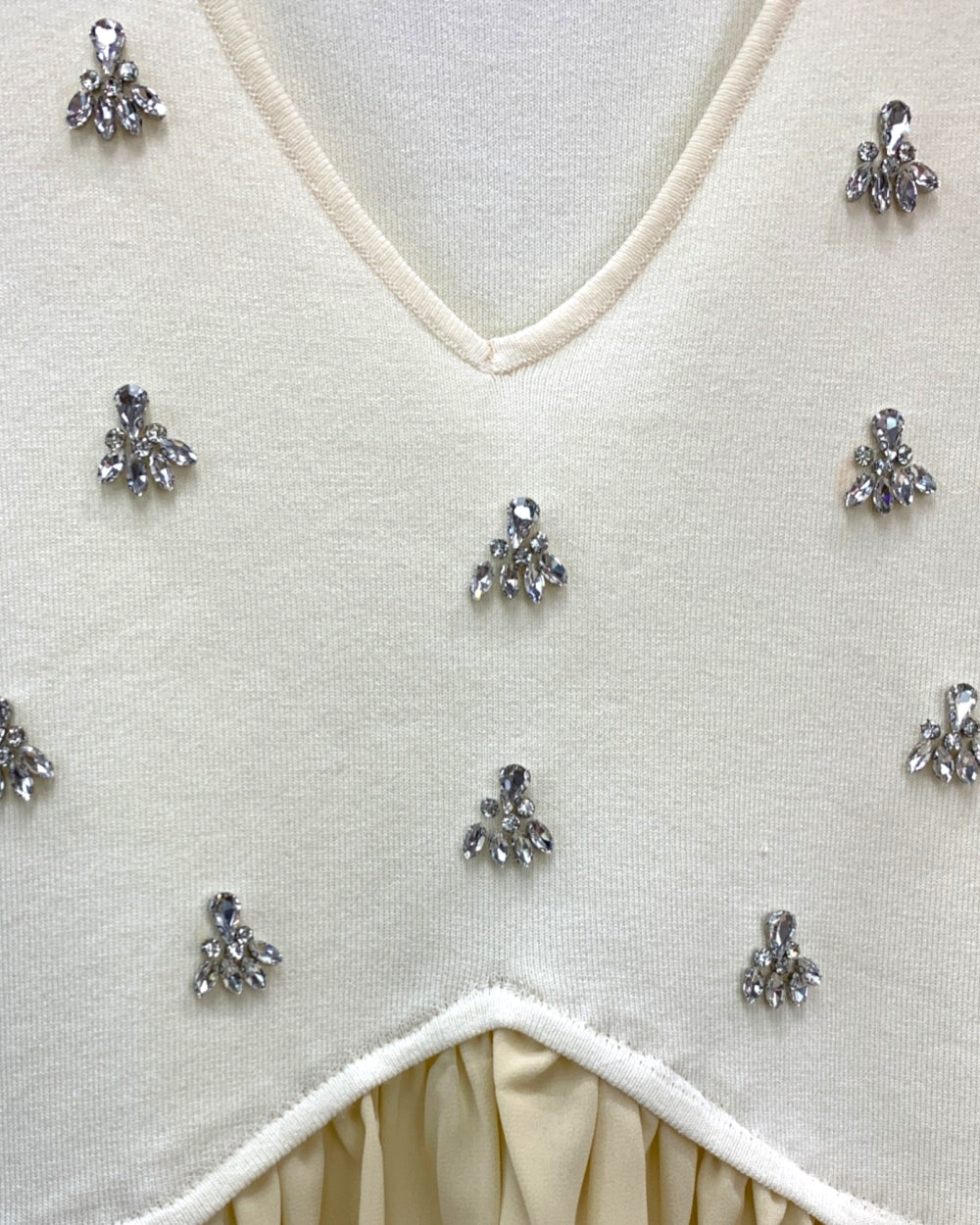 Embellished Peplum Knit Tank Top - Zilvina