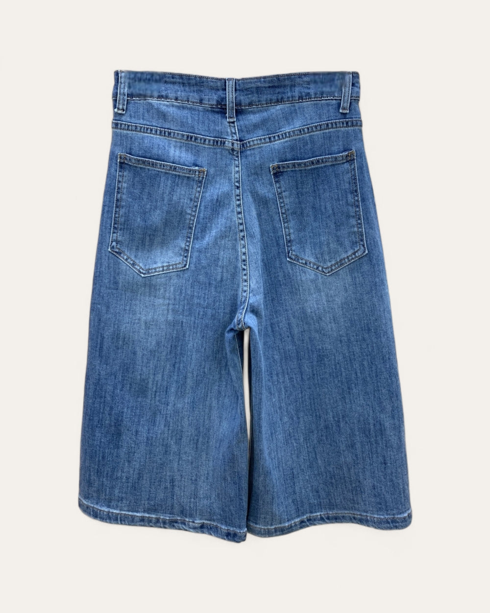 Embroidered Denim Bermuda Shorts - Zilvina
