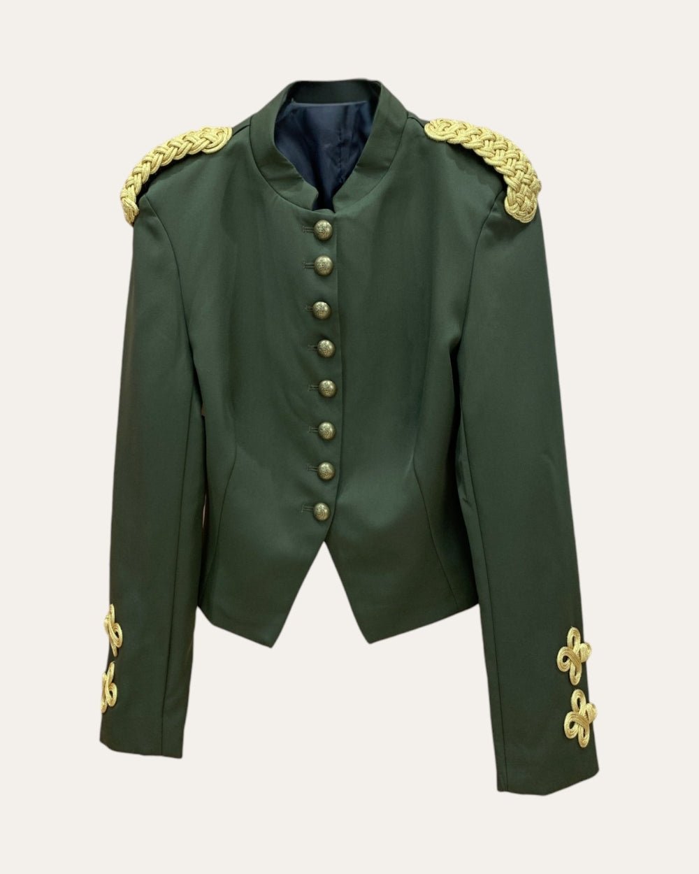 Embroidered Military Cropped Jacket - Zilvina