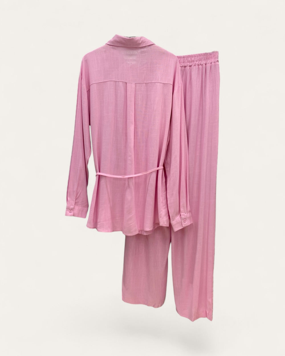 Embroidered Shirt & Wide - Leg Pants Set - Zilvina