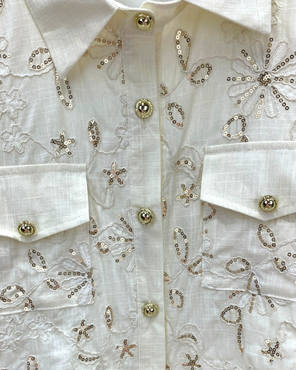Embroidered Short Sleeve Shirt - Zilvina
