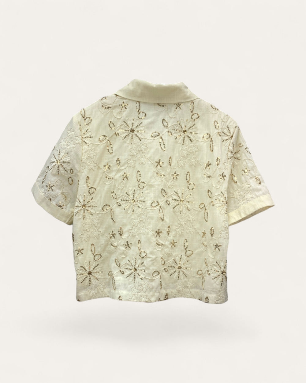 Embroidered Short Sleeve Shirt - Zilvina