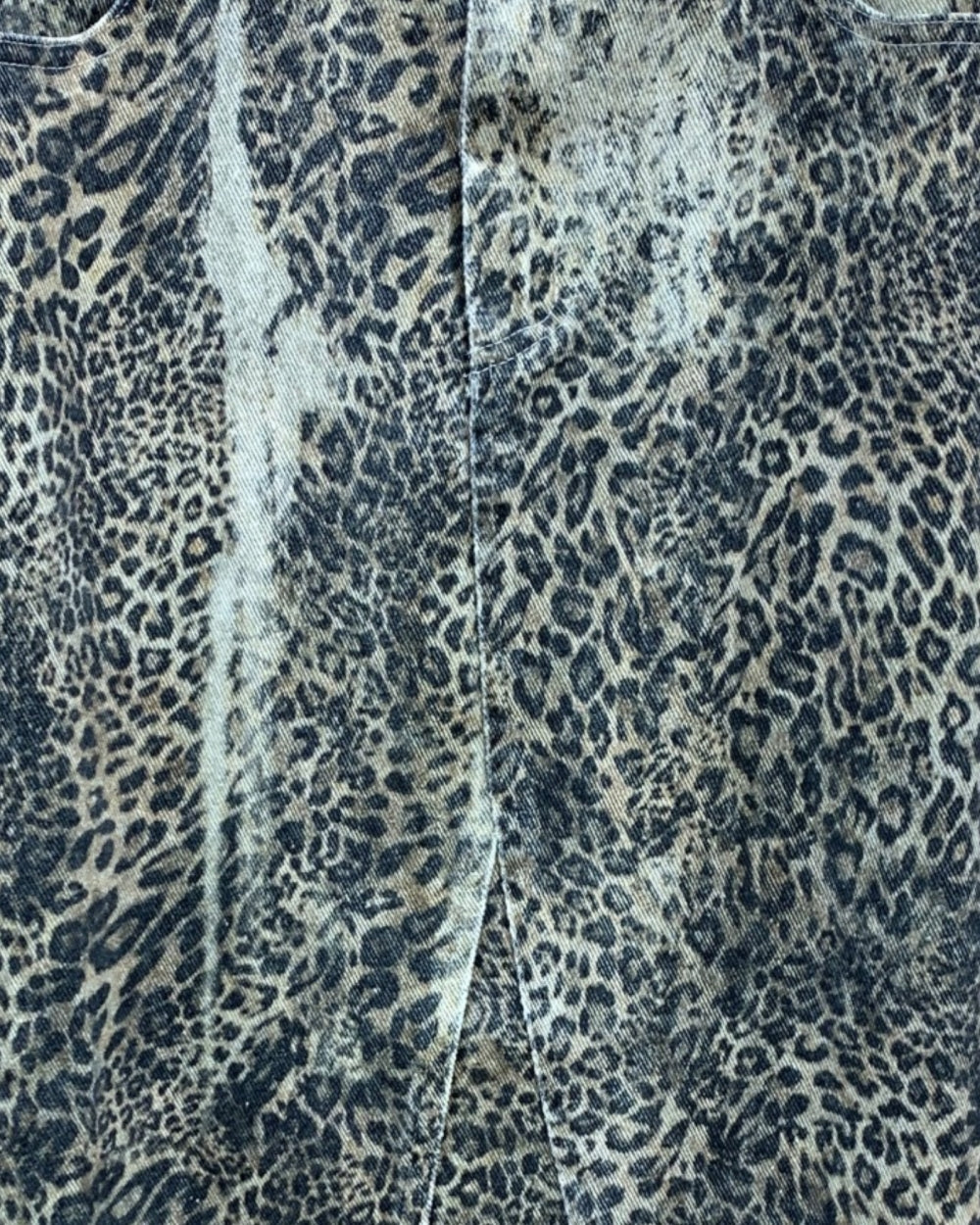 Faded Wild Leopard Denim Maxi Skirt - Zilvina