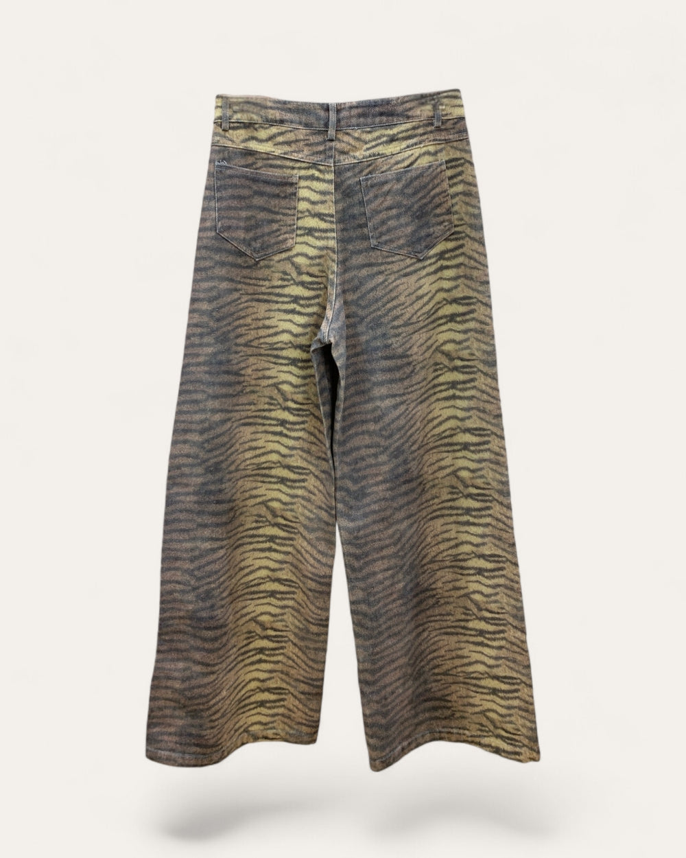 Faded Zebra Wide Leg Jeans - Zilvina