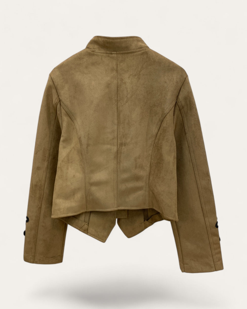 Faux Suede Military Trim Jacket - Zilvina