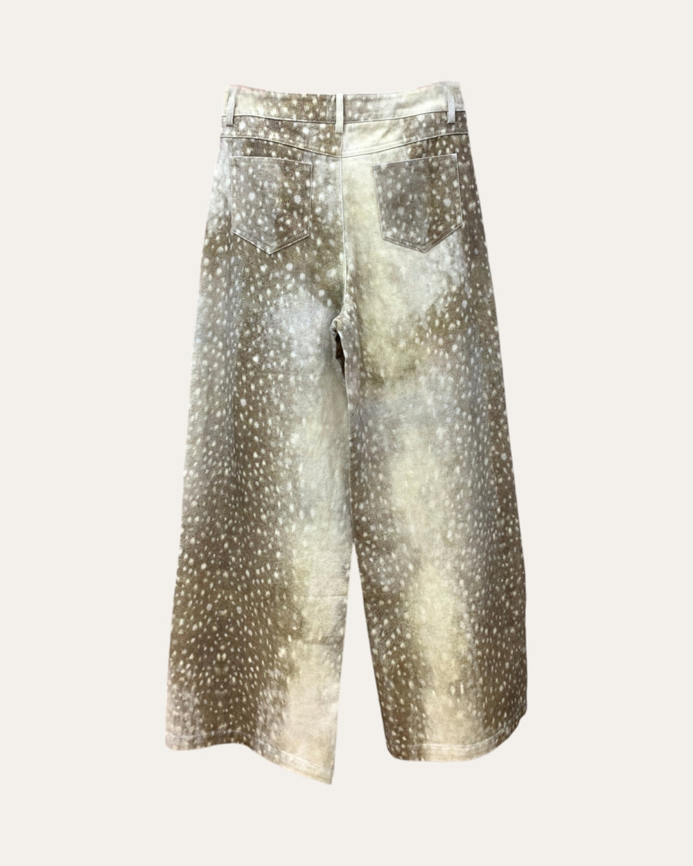 Fawn Print Wide-Leg Denim Pants - Zilvina