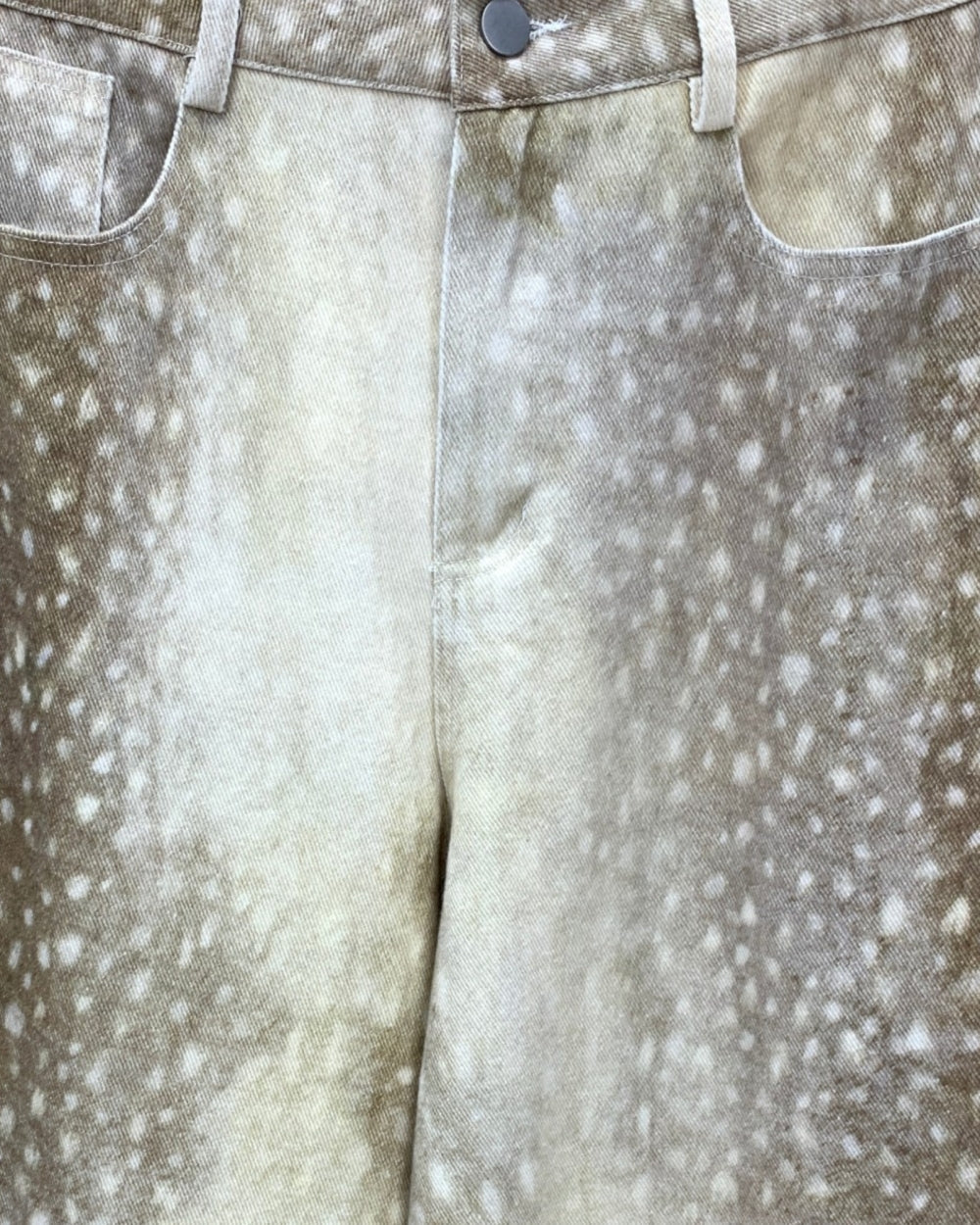 Fawn Print Wide-Leg Denim Pants - Zilvina