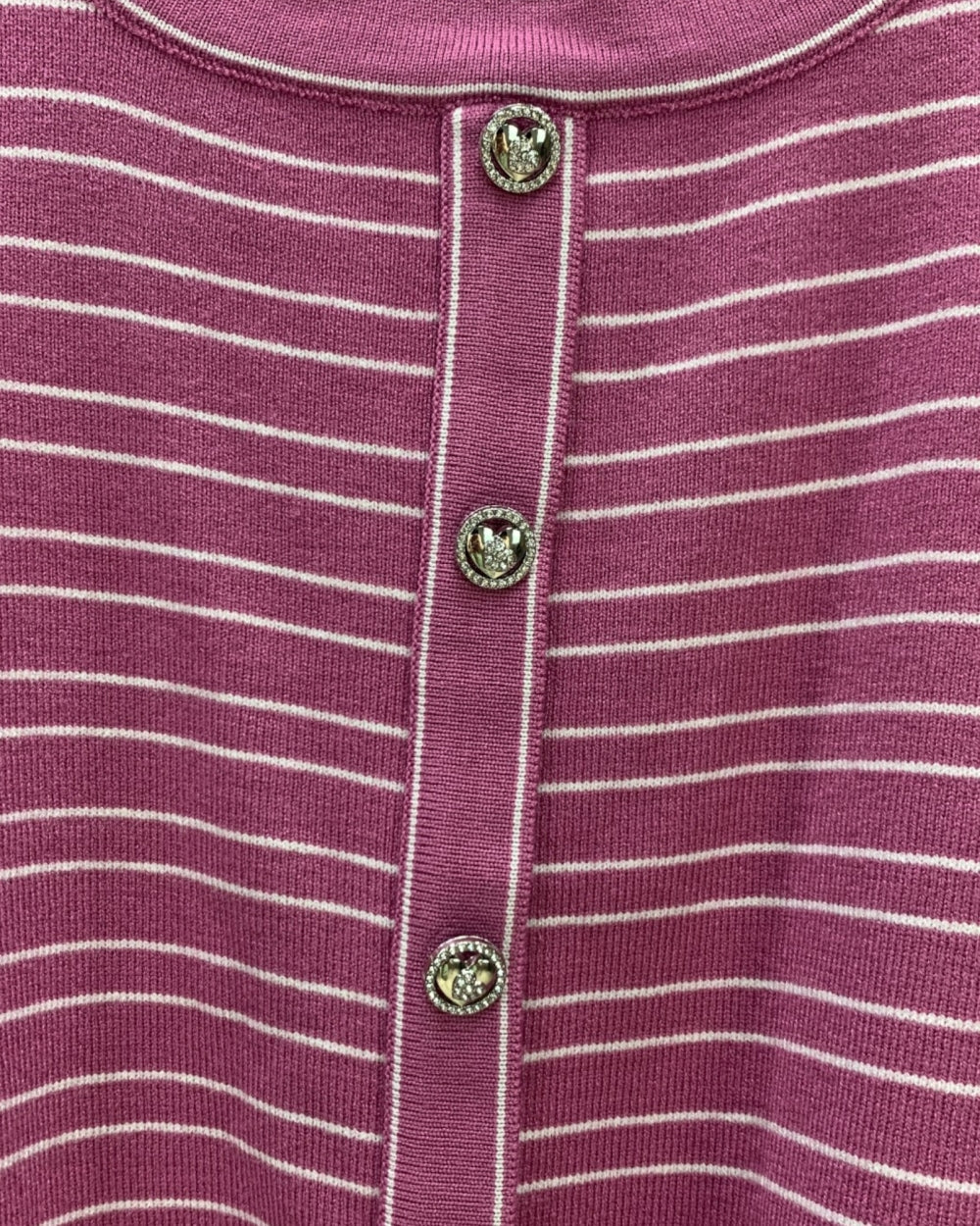 Fine Stripe Knit Cardigan - Zilvina