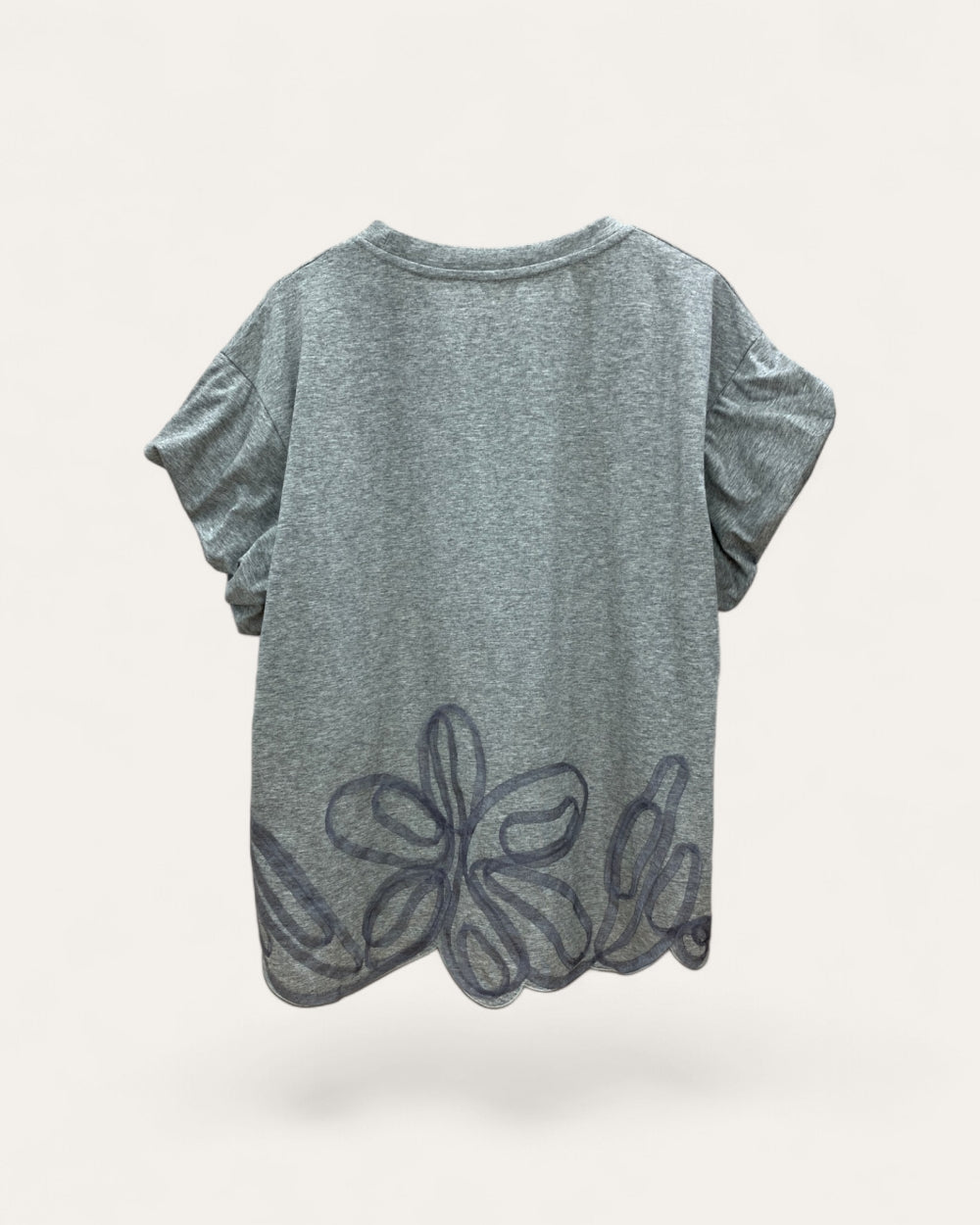 Floral Embroidered Bubble Hem Top - Zilvina