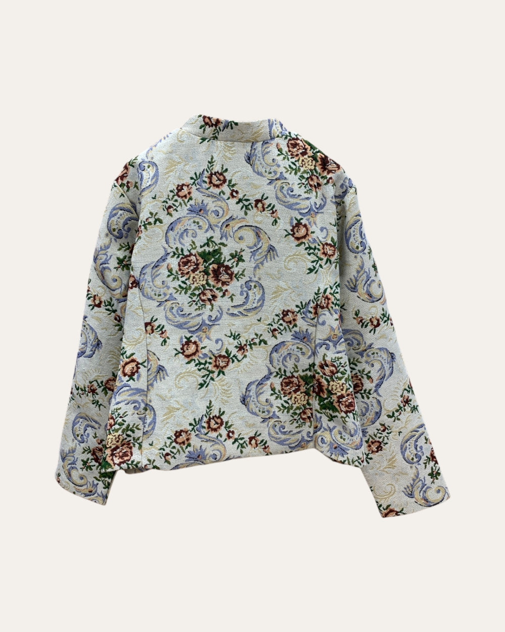 Floral Jacquard Frog Button Jacket - Zilvina