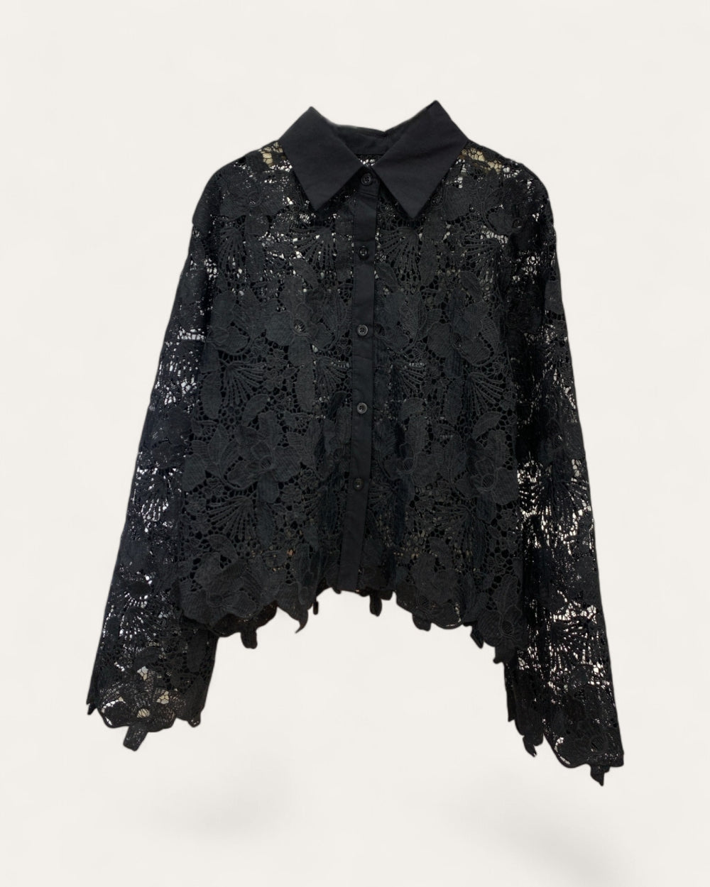 Floral Lace Shirt Blouse - Zilvina