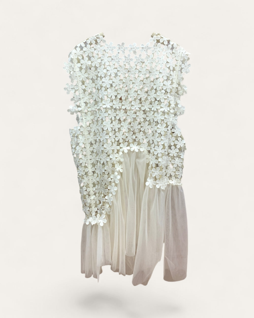 Floral Lace Tulle Peplum Blouse - Zilvina