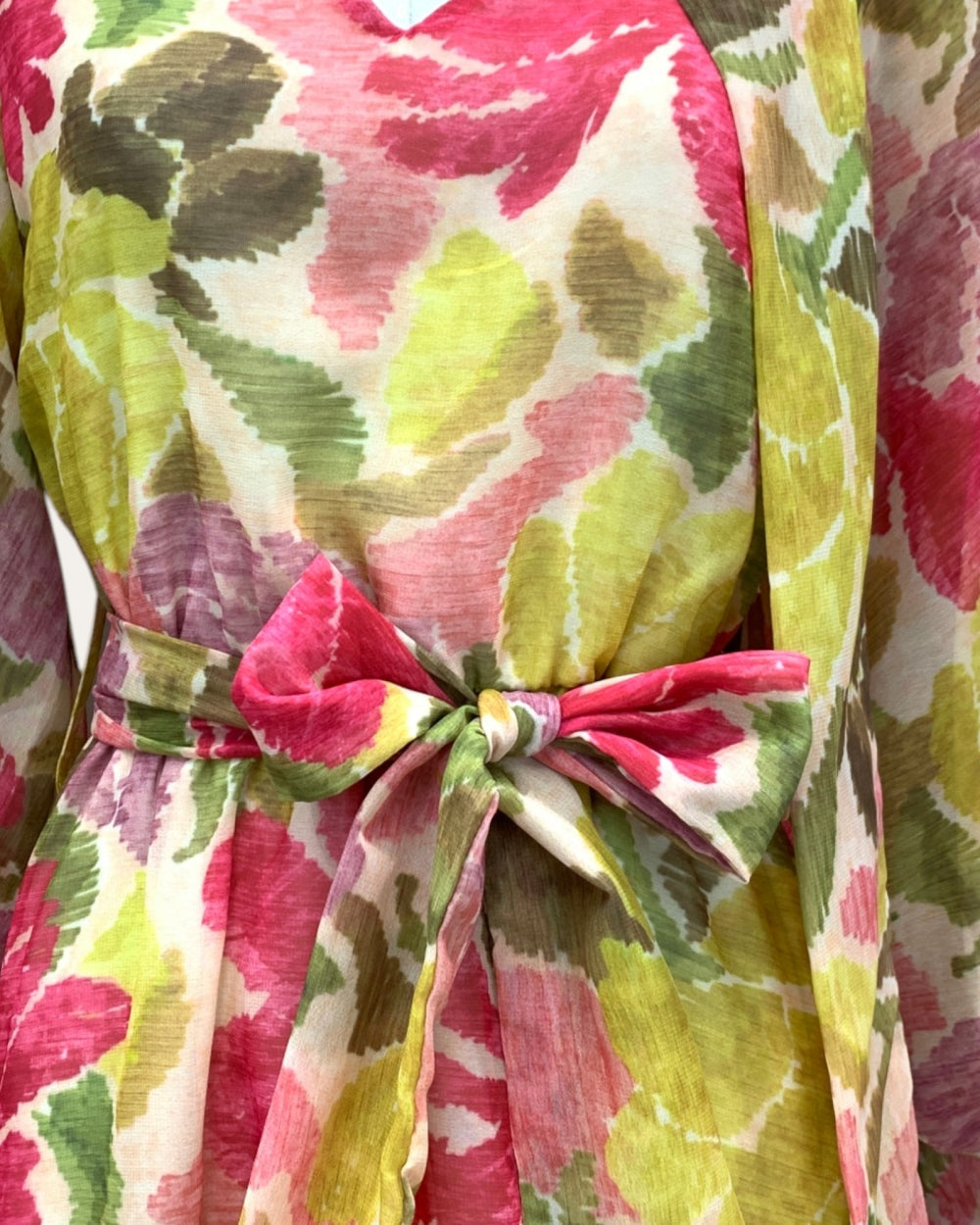 Floral Print Tie Waist Midi Dress - Zilvina