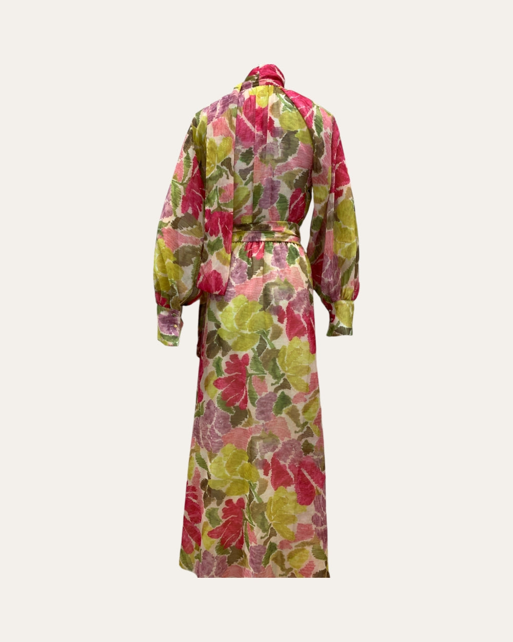 Floral Print Tie Waist Midi Dress - Zilvina