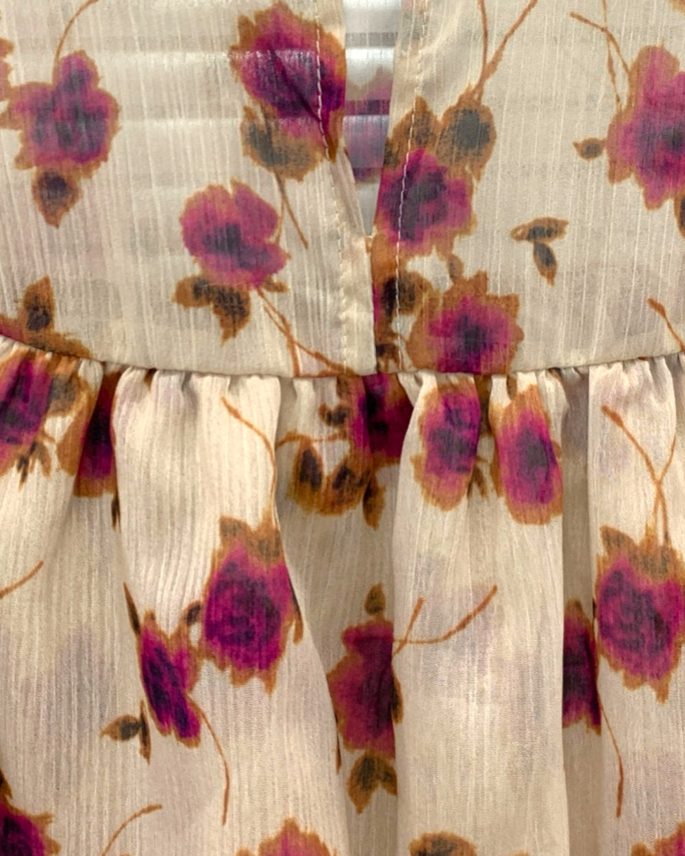 Floral Ruffle Sheer Blouse - Zilvina