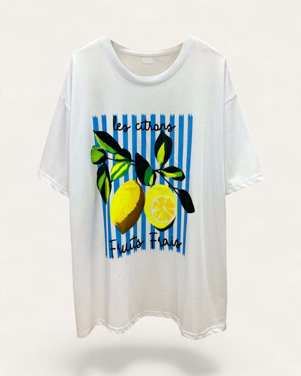 French Citrus Stripe Graphic T-Shirt - Zilvina