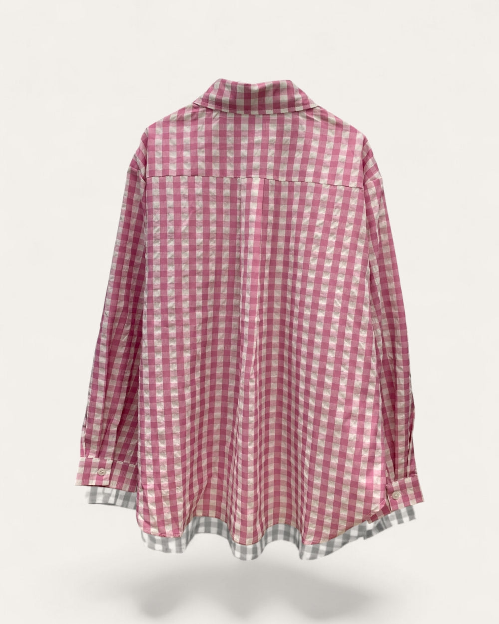 Gingham Bow Appliqué Shirt - Zilvina