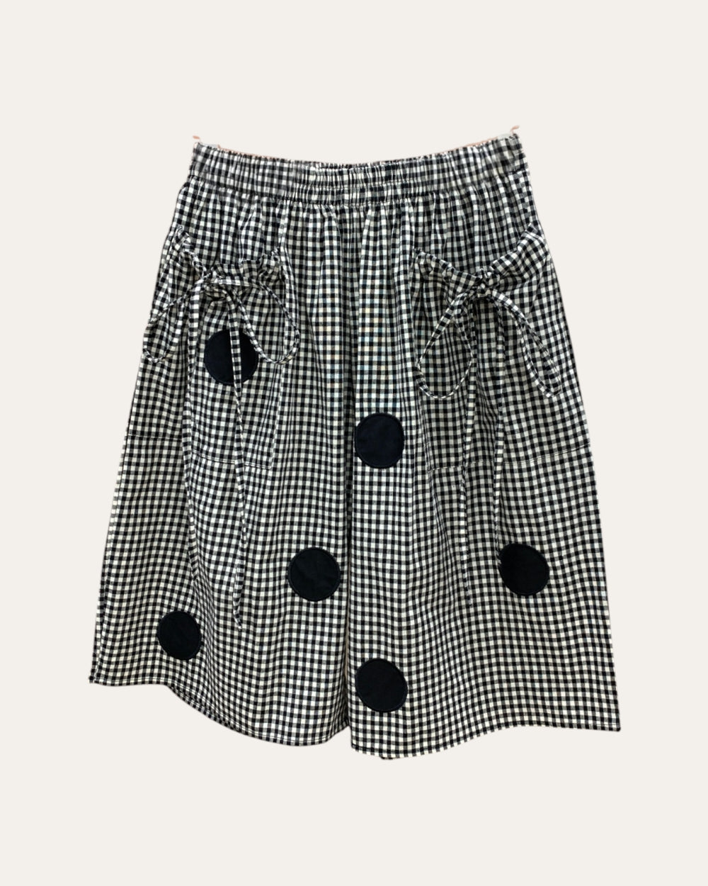Gingham Polka Dot Bow Shorts - Zilvina