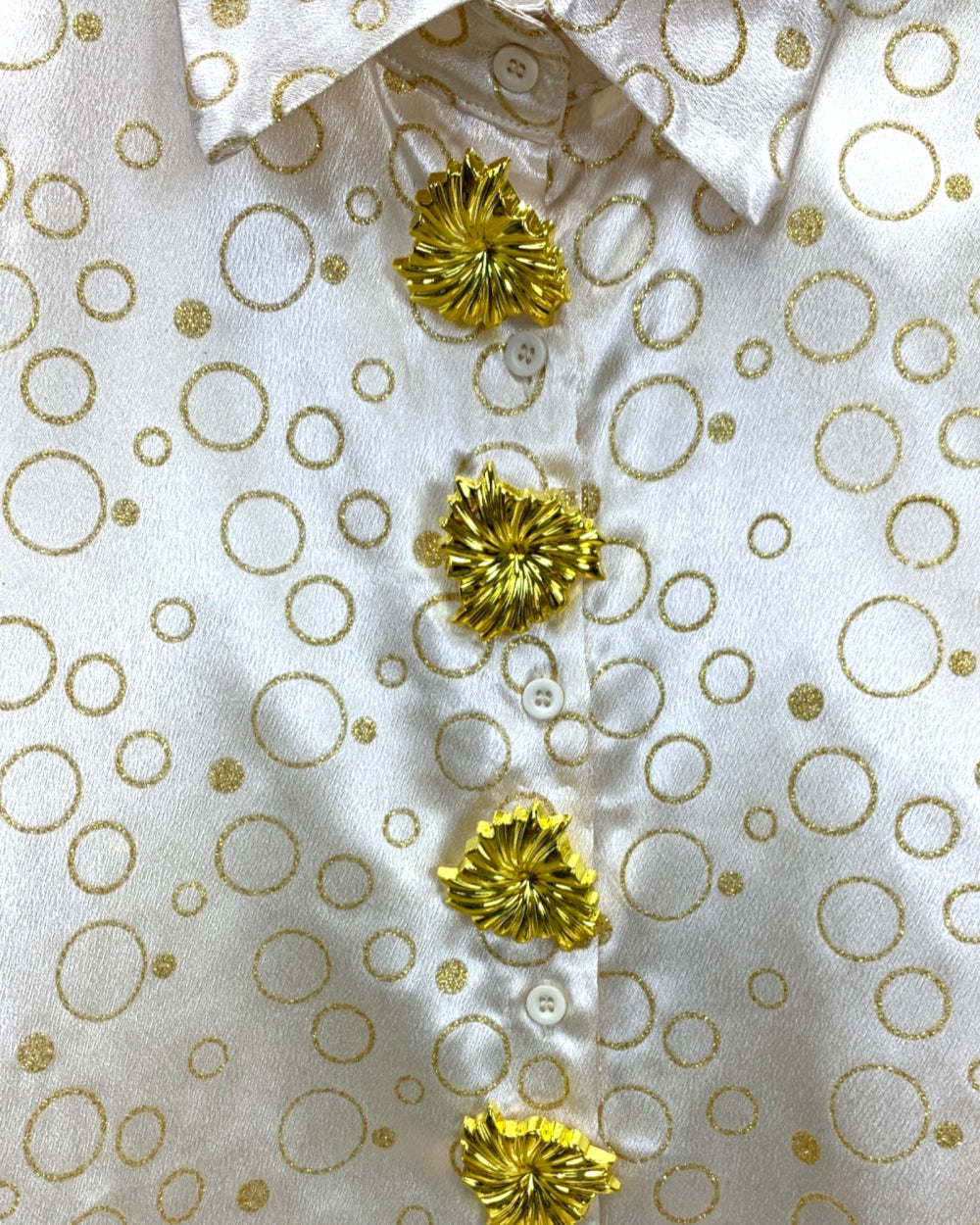 Gold Circle Satin Shirt - Zilvina