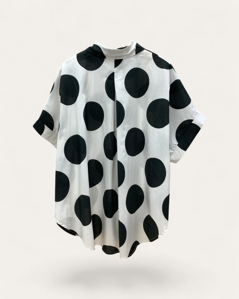 Harper Oversized Polka Dot Satin Shirt - Zilvina