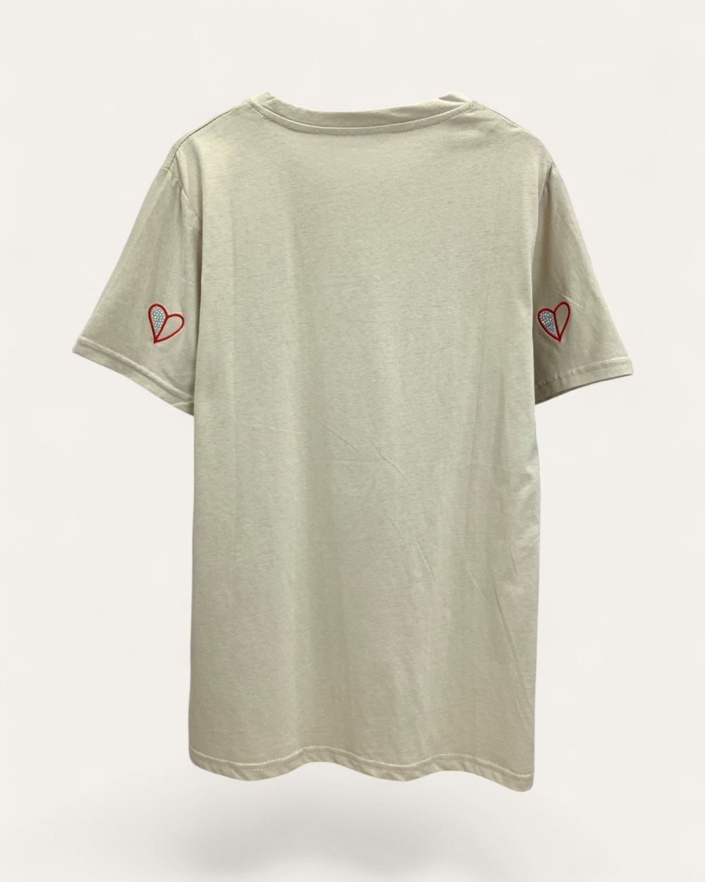 Heart Embroidered Short Sleeve Tee - Zilvina