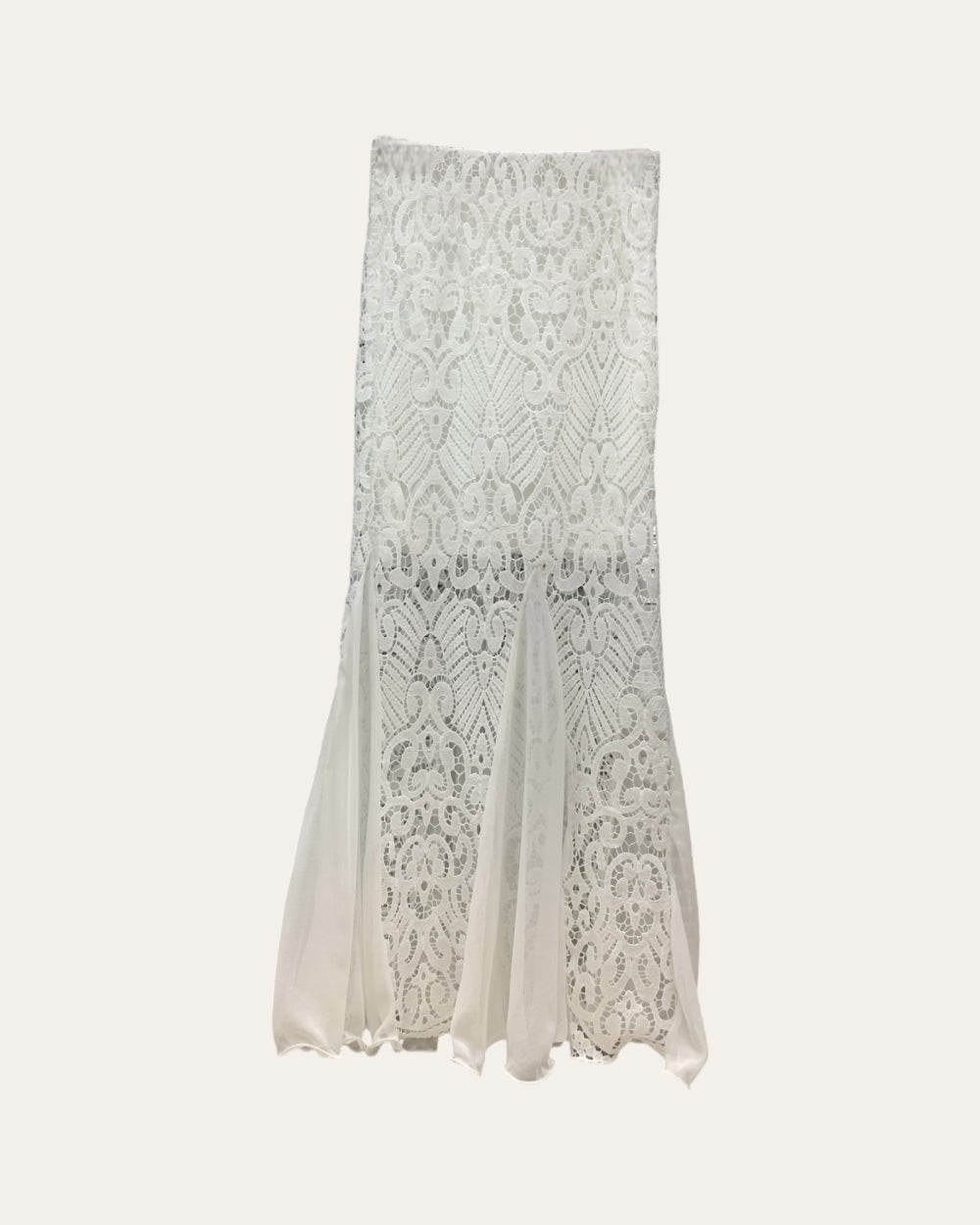 High - Waisted Lace Panel Flare Pants - Zilvina