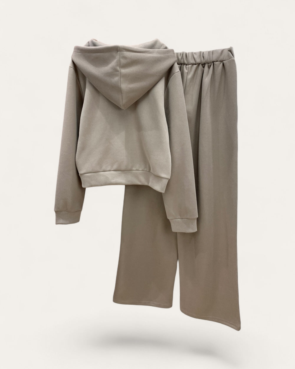Hooded Zip-Up Top & Wide Leg Pants Set - Zilvina