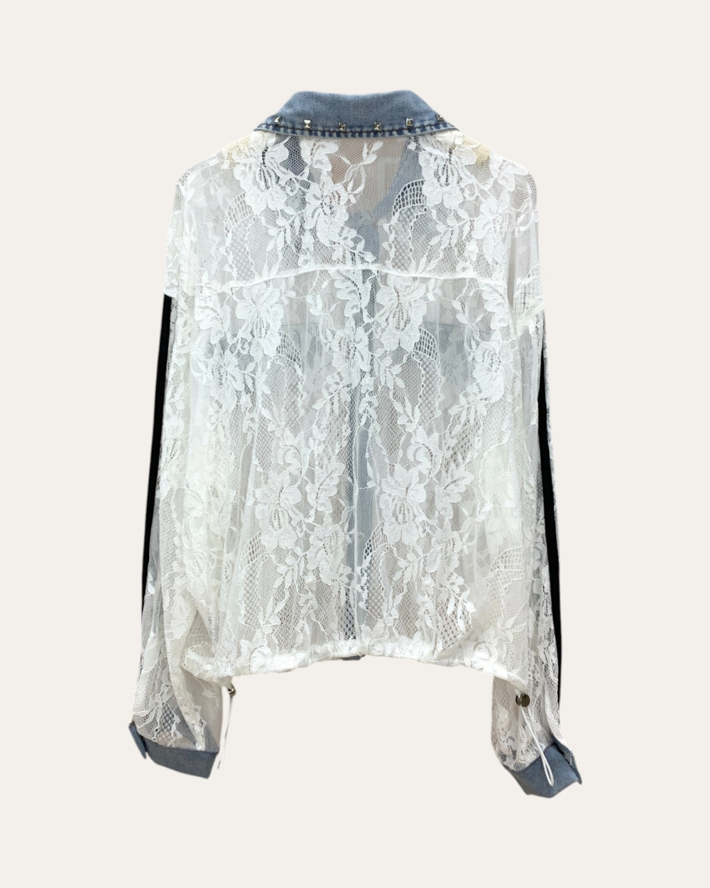 Lace Denim Contrast Shirt - Zilvina