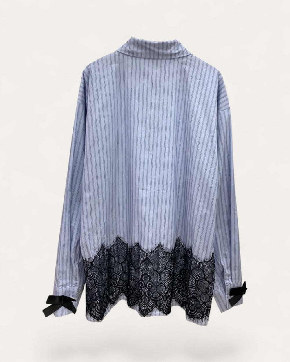 Lace Hem Button - Up Shirt - Zilvina