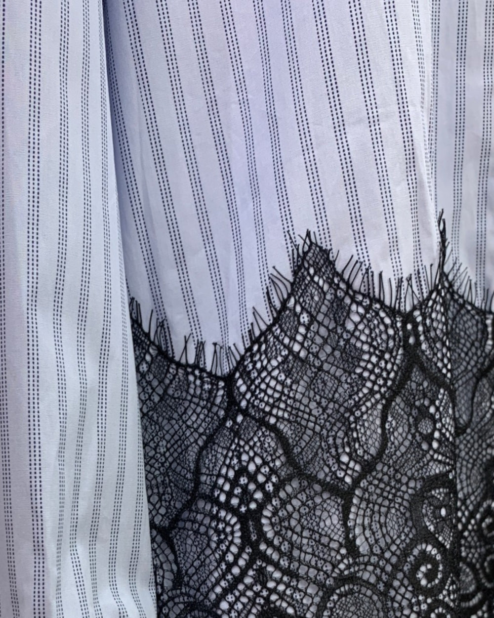Lace Hem Button - Up Shirt - Zilvina