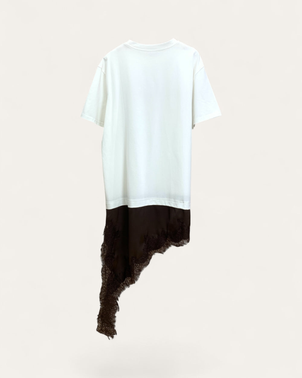 Lace Hem Layered Short Sleeve Tee - Zilvina
