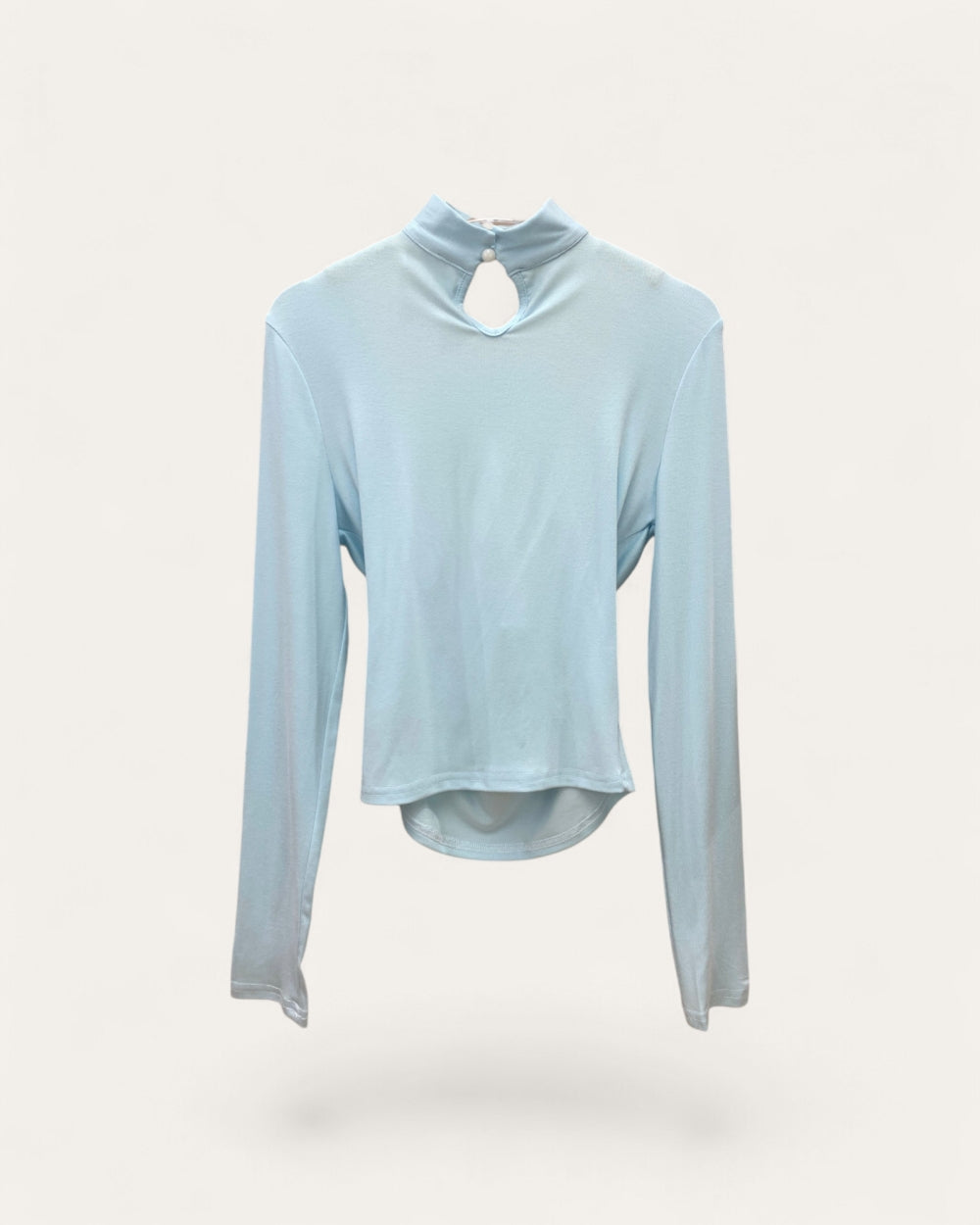 Lace Insert Open Back Long Sleeve Top - Zilvina