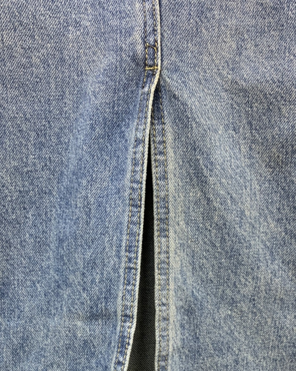 Lace Overlay Denim Midi Skirt - Zilvina