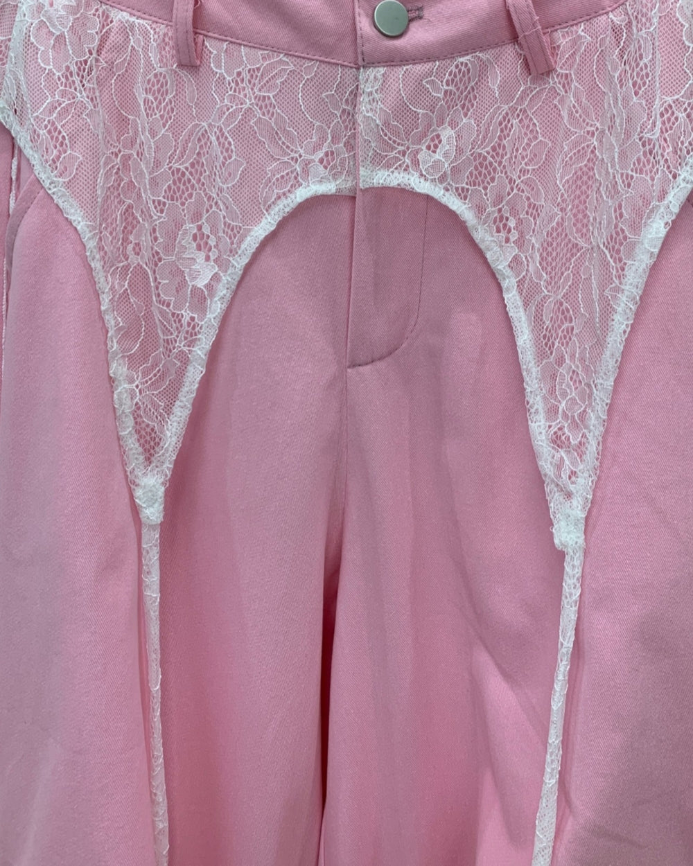 Lace Overlay Wide - Leg Track Pants - Zilvina