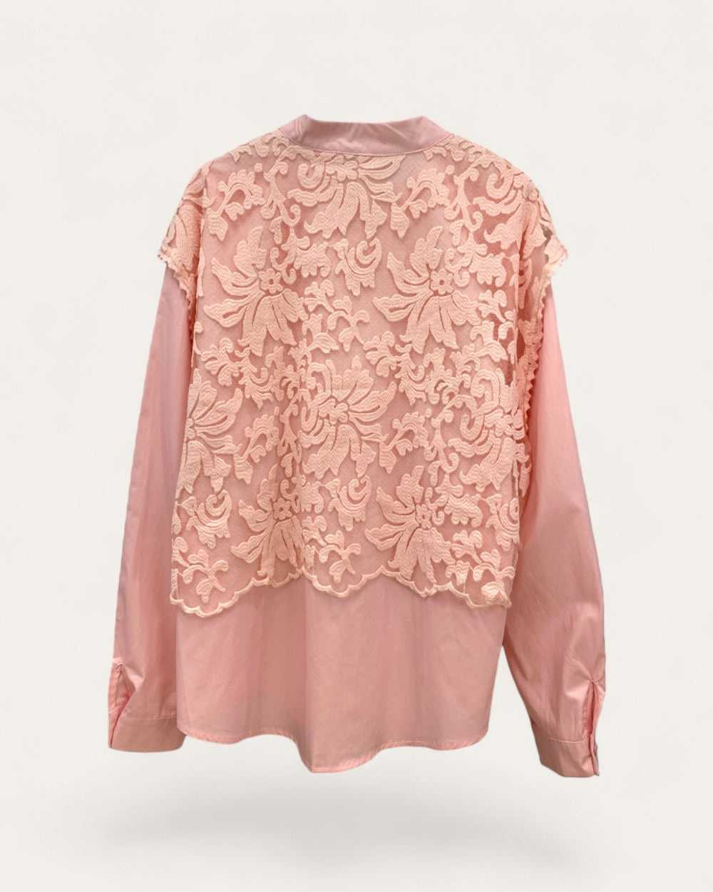 Lace Panel Shirt Blouse - Zilvina
