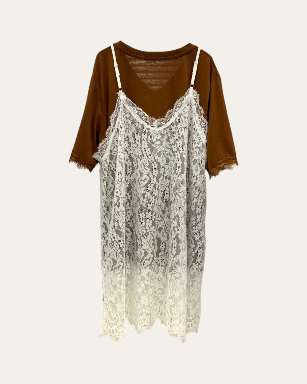 Lace Slip Layered Dress - Zilvina