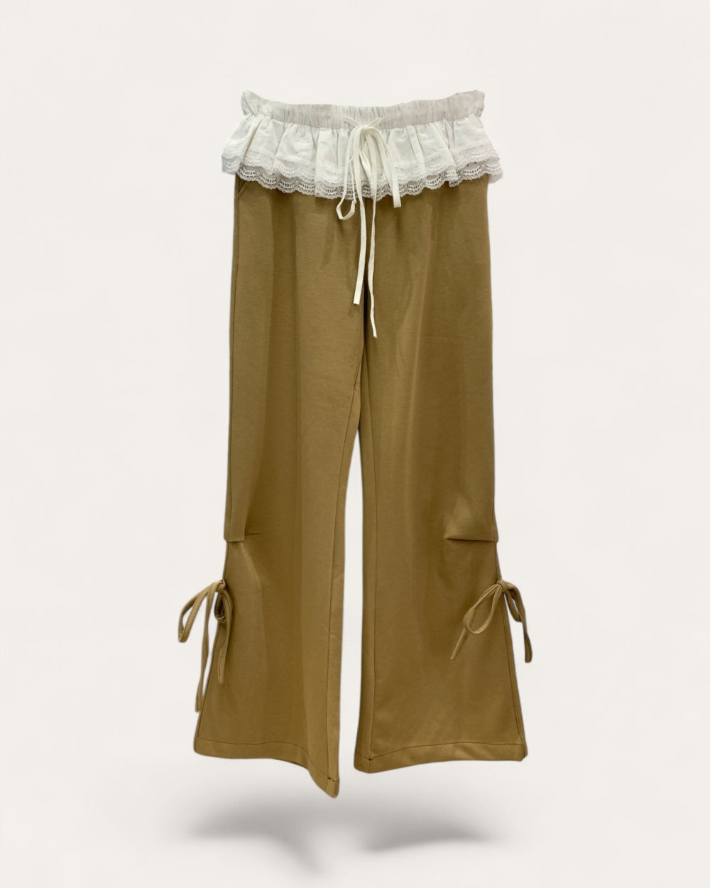 Lace Waist Flare Lounge Pants - Zilvina